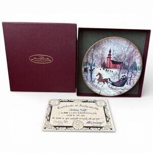 Anna Perenna “Christmas Night” P Buckley Moss Porcelain Plate Germany COA 029